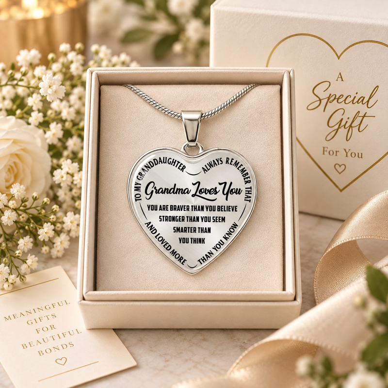 Grandma Loves You - Heart Necklace