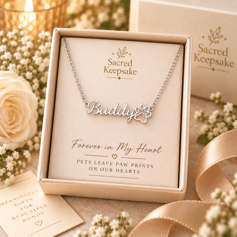 Classic Paw Print Name Necklace