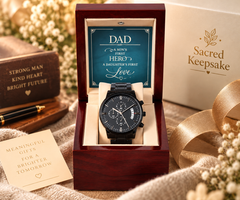 A Son's First Hero - Black Chronograph Watch